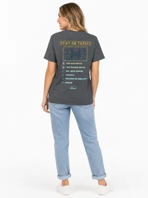 Disney Store Star Wars Marathon Graphic T Shirt Women’s Small Gray Double Sided thumbnail 2