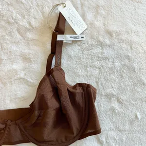 NWT Smoothez by Aerie Mesh Unlined Balconette Bra in Dark Maple Brown - 36C thumbnail 3