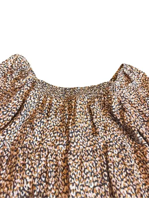 Maeve Anthropologie Milou Dress Cheetah Boho Mixed Print Peasant Flowy Medium thumbnail 3