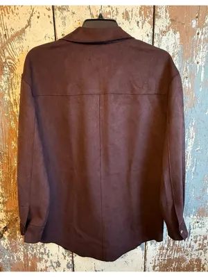 Women's Truth by Republic brown faux leather suede jacket Shackett size small thumbnail 5