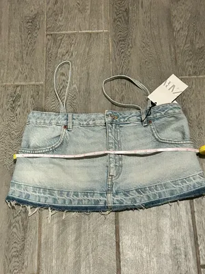 ZARA Light Wash Denim crop top - size small thumbnail 12