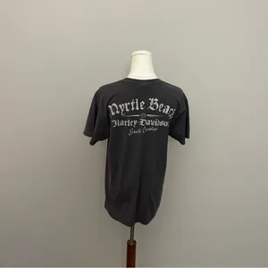 Harley Davidson Shirt Tee Myrtle Beach South Carolina Engine Graphic Grey thumbnail 7