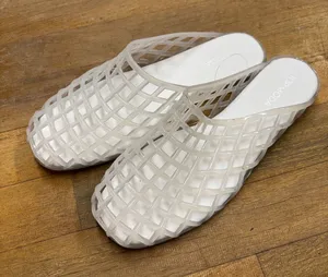TOP Moda White Lattice Slide Mules thumbnail 1