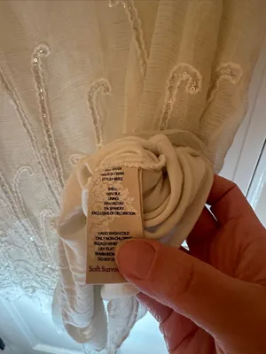 Soft Surroundings Cream Sequin Embroidered Sleeveless Silk Tunic size‎ MP EUC thumbnail 5