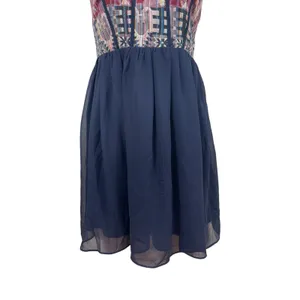 Ya Losangeles Strapless Aztec Print Tapestry Top Silk Blend Lined Bottom Dress L thumbnail 4