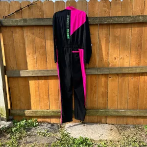 ASOS Collusion Brand Ski Style Indoor/outdoor Jumpsuit size‎ 10 black pink retro thumbnail 9