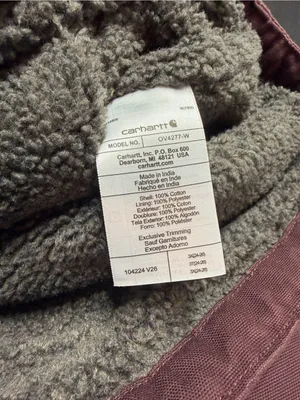 Carhartt Washed Duck Mock Neck Vest Plum Blackberry Purple Sherpa Lined Zip Up thumbnail 9