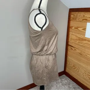 Movement Tan Brown Faux Suede Sleeveless Romper Small NWT thumbnail 2