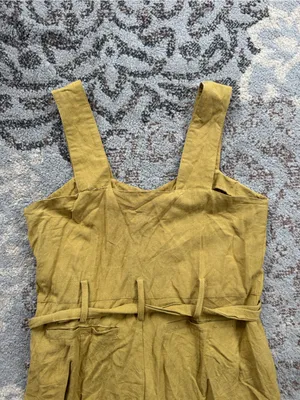 Farrow Willy Buttoned Linen Jumpsuit Mustard Medium Yellow thumbnail 6