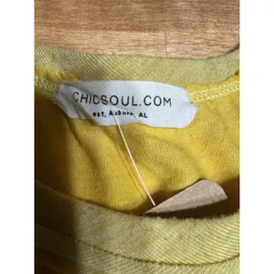 Chic Soul Yellow‎ Floral Balloon Sleeve Gathered Neck Tunic Top Plus Size 2X thumbnail 2