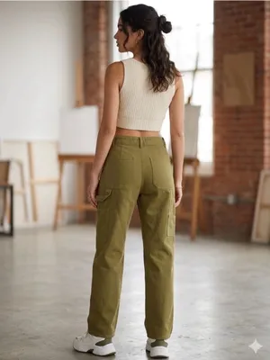 Aritzia Wilfred Free Green Cargo Carpenter Utility Pants Women’s Size 2 thumbnail 2