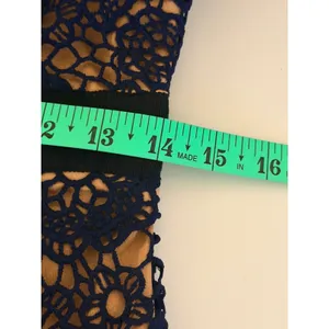 AQUA Lace Mini Dress Sz S Navy Blue‎ Floral Guipure Cocktail Party Wedding Guest thumbnail 9