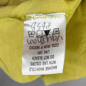 Tyler Boe Linen Tunic Top Women's Medium Citron Yellow V Neck 3/4‎ Sleeve thumbnail 6