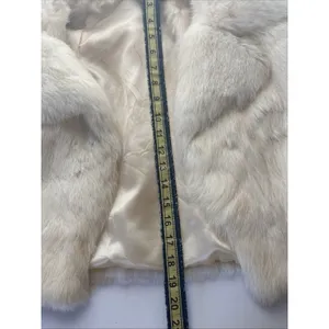 Vintage Cream Genuine Rabbit Fur Jacket Size Small thumbnail 9