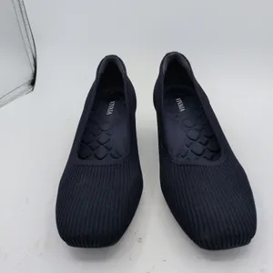 VIVAIA Melody 2.0 Square Toe Chunky Navy Ribbed Knit Block Heel Pumps 7.5 38.5 thumbnail 3