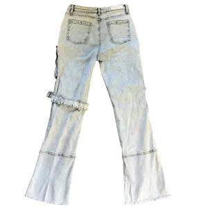 Akira Cargo Denim Flare Jeans Size 11 29 Acid‎ Wash Baddie Streetwear thumbnail 9