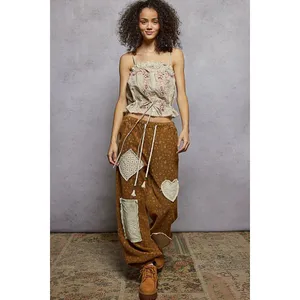 POL Button Down Floral Embroidered Cropped Cami with Lace Detail - Large‎ thumbnail 5