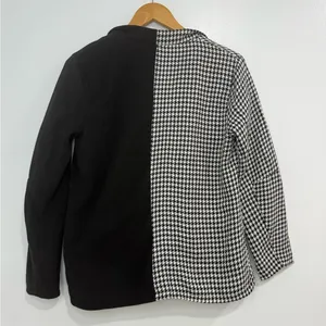 Elegant Black and White Houndstooth Midi Coat thumbnail 7