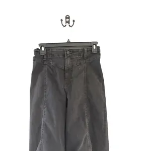 We The Free People Black Wide Leg High‎ Rise Boho Jeans Size 26 Frayed Hem thumbnail 2