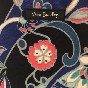 Vera Bradley Insulated Lunch Tote Box Double Handles Blue Floral Canvas Travel thumbnail 4