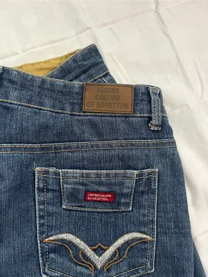 United Colors Of Benetton Dark Blue Straight Leg Jeans with Embellished Pockets thumbnail 5