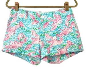 Lilly Pulitzer Lobstah Roll Callahan Shorts Womens 0 Green Pink White thumbnail 1