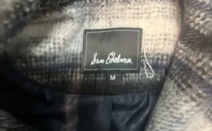 Sam Edelman Women's Black & White Plaid Wool Blend Wrap Coat Size M LS54507H thumbnail 3
