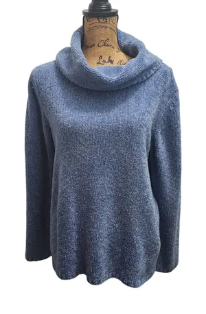 Outfit JPR Blue Acrylic Cowl Neck Long Sleeve Knit Sweater Women's‎ Large thumbnail 1