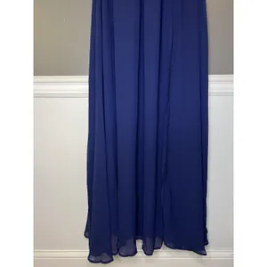 Lulus Dress Womens XS Blue Chiffon Plunge V Neck Maxi Side Slit Formal Gown thumbnail 3