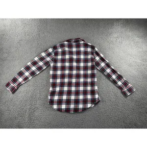 Ralph Lauren Flannel Lounge Shirt Women S Embroidered Logo Plaid Relax Sleep Top thumbnail 3