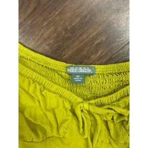 Wild Fable Chartreuse‎ Lime Green Smocked Crop Top - XS thumbnail 2