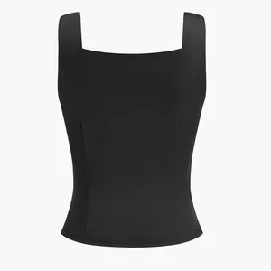 Commense Y2K Satin Casual Minimalist Button Front Strappy Top Black NWT M thumbnail 6