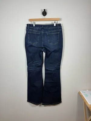 Flamingals Button Fly Flare Jeans Womens XL Dark Wash High Rise NWT thumbnail 10