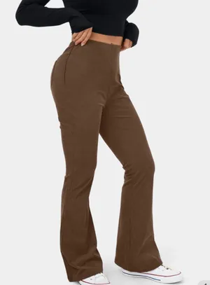 Halara NWT Brown Flare Corduroy Pants thumbnail 1