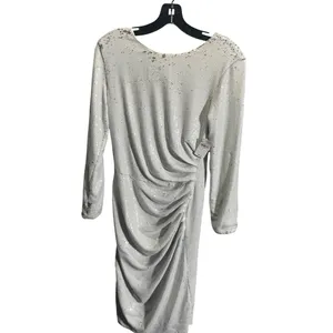Dress The Population Sequin Mini Dress M Backless White Long‎ Sleeve thumbnail 4