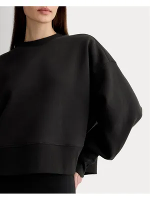 Everlane Luxe Fleece Sweatshirt Women’s Size L Black (22” PTP) thumbnail 2