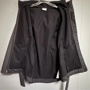 COLUMBIA Take to the Streets II Trench Coat Tie Waist Hood Gray Size Small thumbnail 3