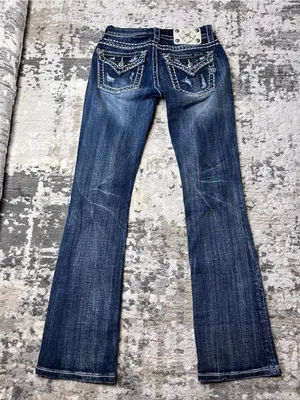 Miss Me Dark Blue Embellished Flare Jeans thumbnail 2