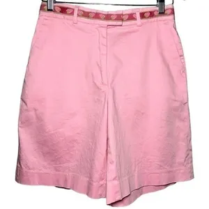 Lilly Pulitzer White Label Women Size 4 Pink Strawberry Waistband Bermuda Shorts thumbnail 1