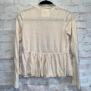 Anthropologie Angel Of The North Sweater Womens Medium Cardigan Cream Tie Front thumbnail 6