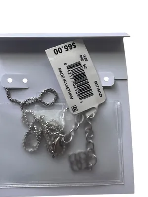 Kendra Scott Tess Silver Pendant Necklace In Dichroic Glass NWT thumbnail 2
