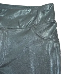 Halara Size Large Metallic Black High Waisted 7/8 Leggings Liquid Look Pants‎ thumbnail 4
