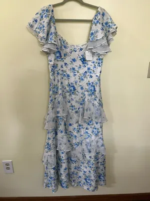 NEW Altar’d State Blue & White Floral Maxi Dress Size Large NWT thumbnail 2