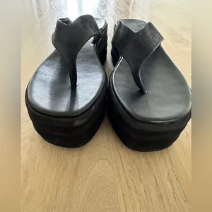 Free People Haven thong flip flop flatform platform YTK 90s 2000s black 39 thumbnail 3