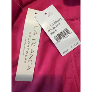 La Blanca Resortwear Pink 2 Piece Set Quarter Zip Crop Hoodie & Shorts LB3VB51 S thumbnail 6