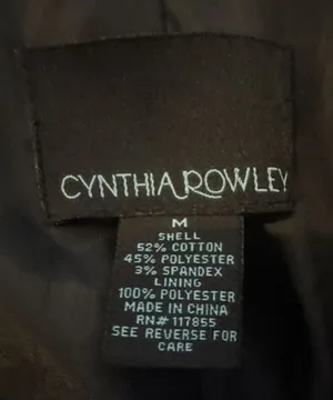 Cynthia Rowley Black Ruffle Front Jacket Blazer with Belt Size M thumbnail 2
