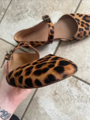 Madewell The Alina Mary-Jane Flat in Leopard Calf Hair thumbnail 10