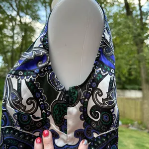 Laundry By Shelli Segal Paisley blouse Top - Blue and Black size 6 thumbnail 3