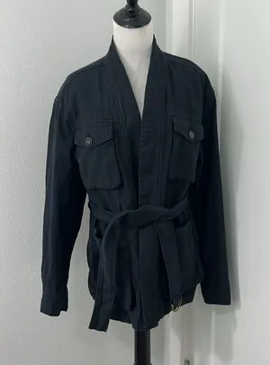 Free People XS Black Cargo Utility Jacket In Our Nature thumbnail 4