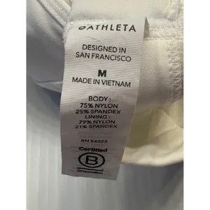 Athleta Rise Up Sports Bra Women M White High Impact Racerback 531118 Activewear thumbnail 5